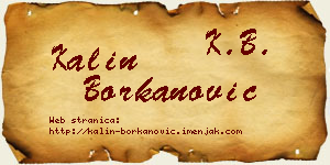 Kalin Borkanović vizit kartica